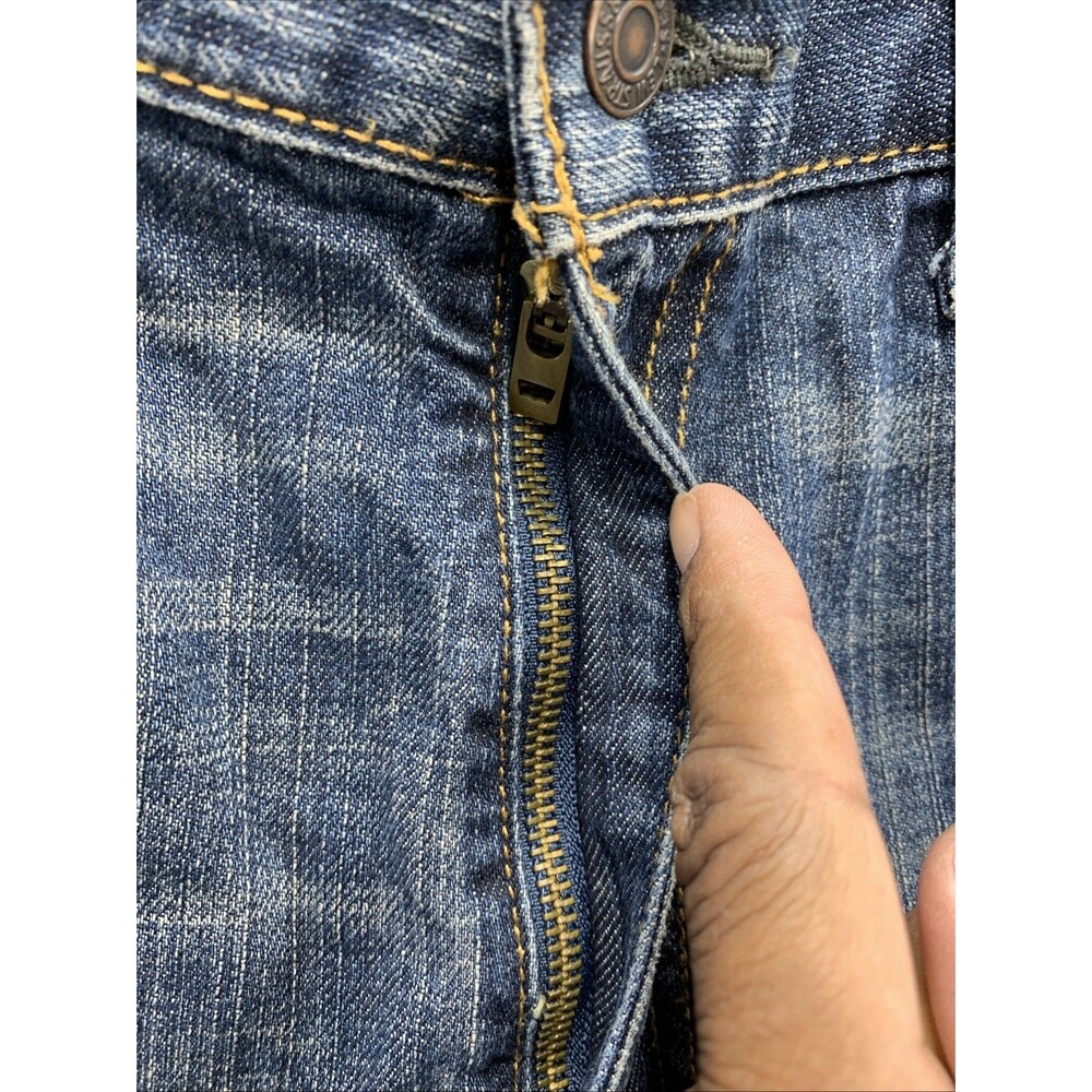Levi's 505 Denim Jeans Men's Regular Fit Size 38X30 Blue Stretch Dark Wash - Picture 8 of 16